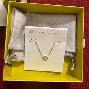 Kendra Scott Mini Elisa Gold Satellite Short Pendant Necklace in Light Pink